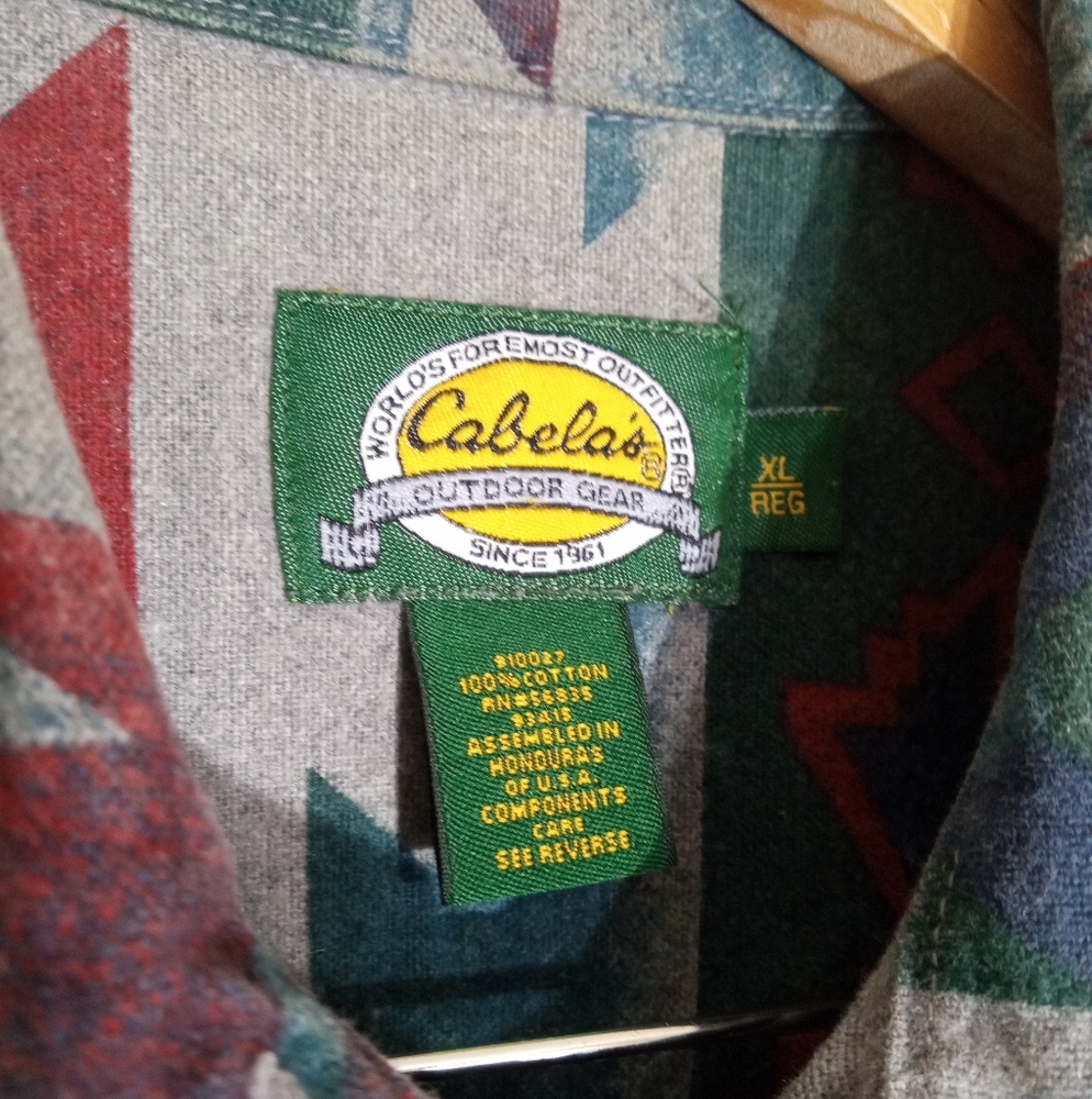 Cabela's southwestern style flannel long sleeve button down shirt - Picture 5 of 8